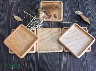 Khay gỗ vuông chụp ảnh decor