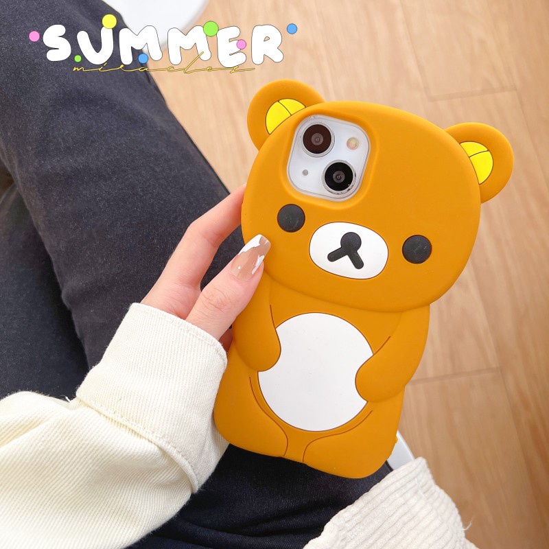 Dễ Thương Ốp Điện Thoại Hình Gấu rilakkuma Cho iphone 15 14 13 12 11 pro max xs x xr 8 7 6 6s plus se 2020