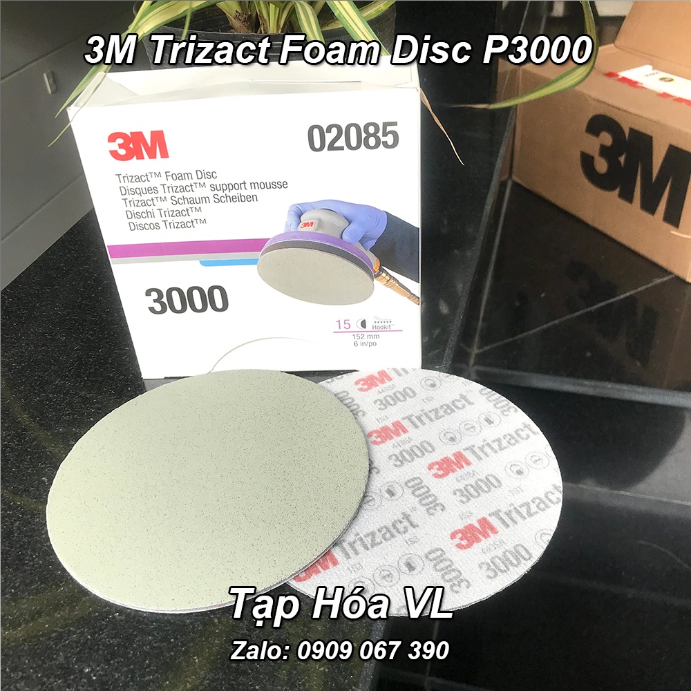 [1 tờ] Giấy nhám đánh bóng siêu mịn 02085 - 3M Trizact Foam Disc P3000