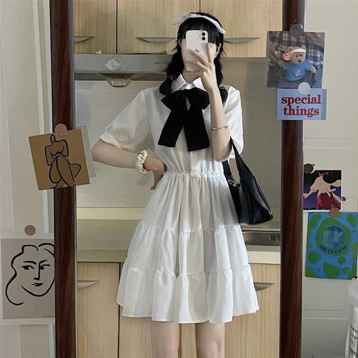 Đầm Babydoll Trắng Dáng Dài Tay Ngắn LyLy Váy Đi Dự Tiệc Cưới, Đi Chơi, Cổ Sơ Mi Thiết Kế ulzzang Hàn Quốc VD043 | BigBuy360 - bigbuy360.vn