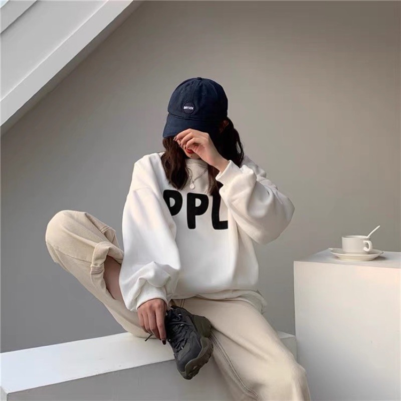 hoodie PPL taobao có sẵn hai màu trắng vàng