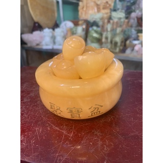 Bát tụ bảo + 10 thỏi vàng, đường kính 10cm - bát tụ bảongọc hoàng long chiêu tài, chiêu lộc