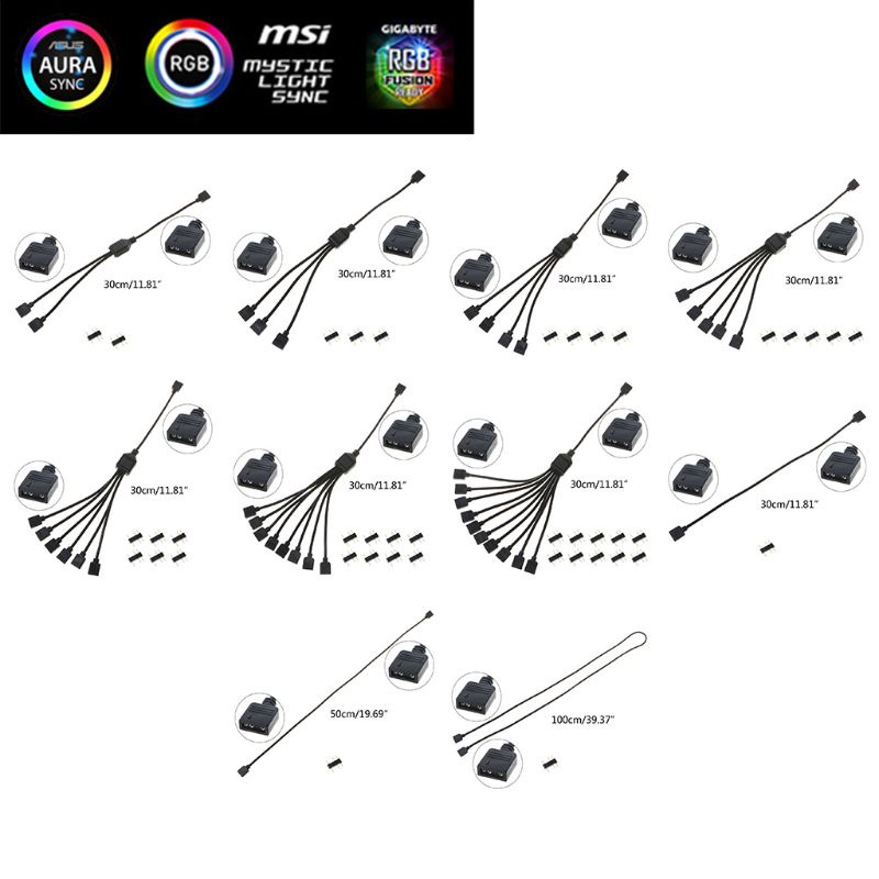 Cáp Chia Cổng Quạt 5V 3 Pin RGB Cho CPU