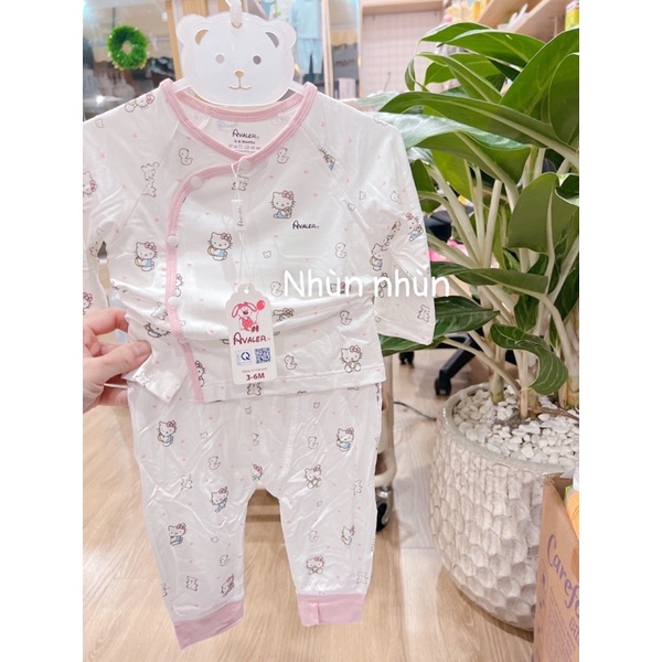 (Avaler/Phủ Lý)Bộ cotton/sợi tre sơ sinh Avaler size Newborn/3-6m/6-9m