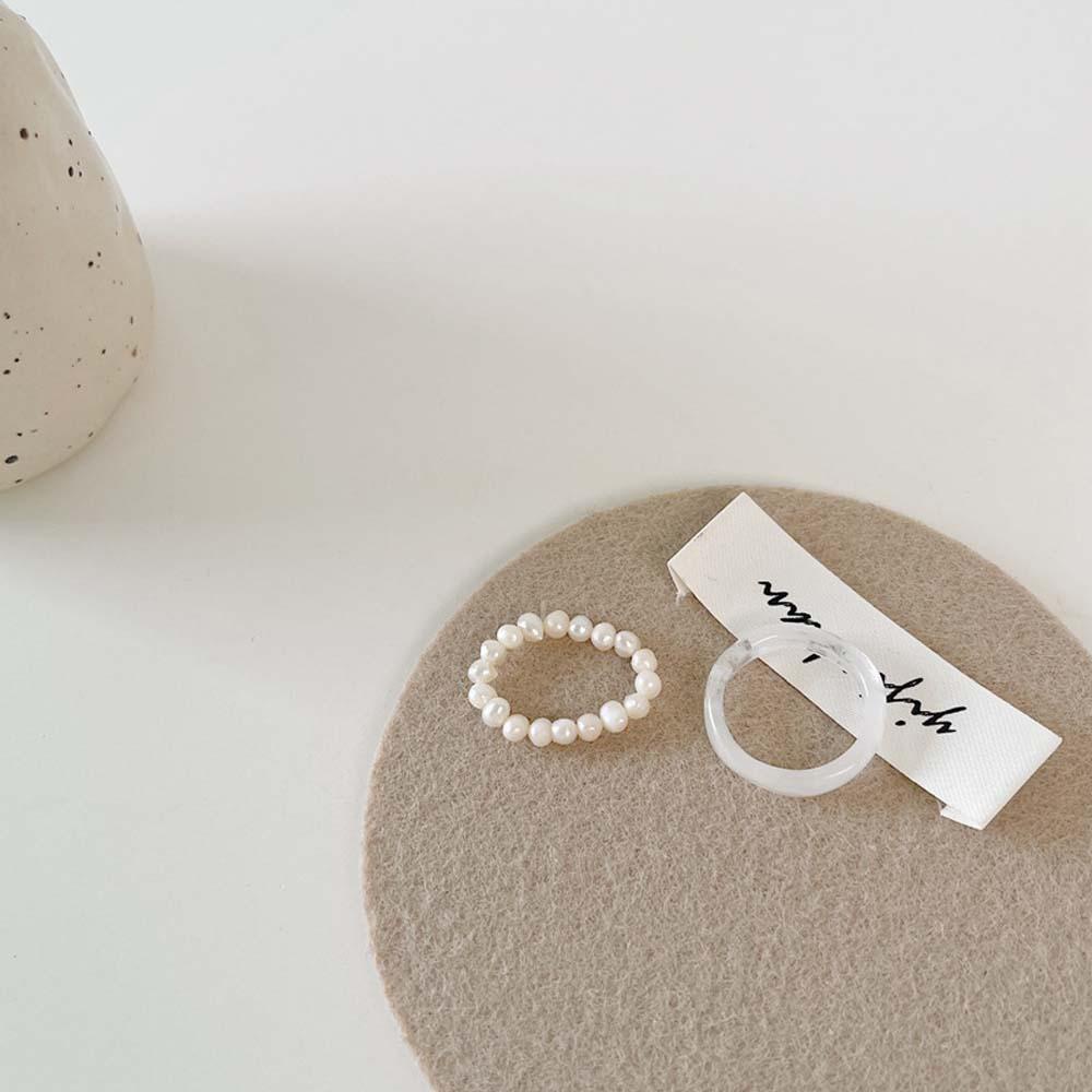 Bộ 2 Nhẫn Acrylic Trong Suốt Màu Kẹo Phong Cách Hàn Quốc Thời Trang