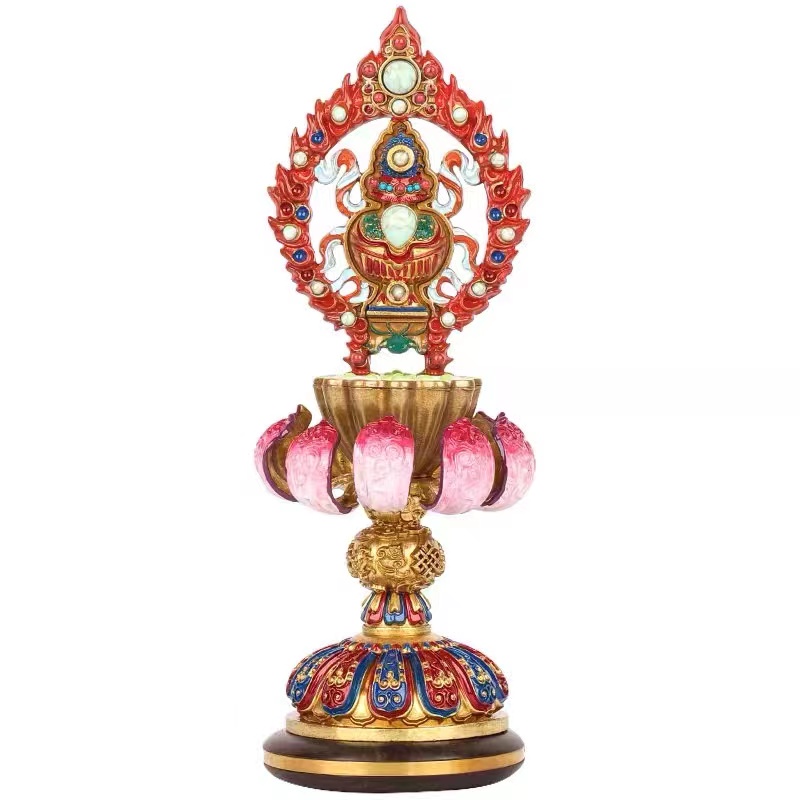 [PHÁP BẢO MINH CHÂU] Bộ 8 CÁT TƯỜNG ĐỒNG ĐẾ GỖ 20cm (H2119)