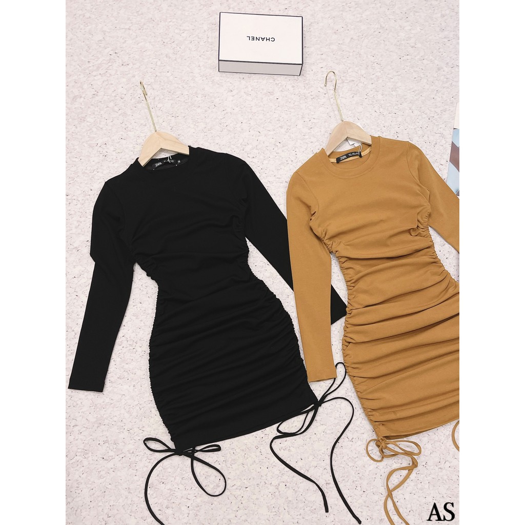 váy dây rút len díp,váy rút hai bên eo,váy body siêu hot