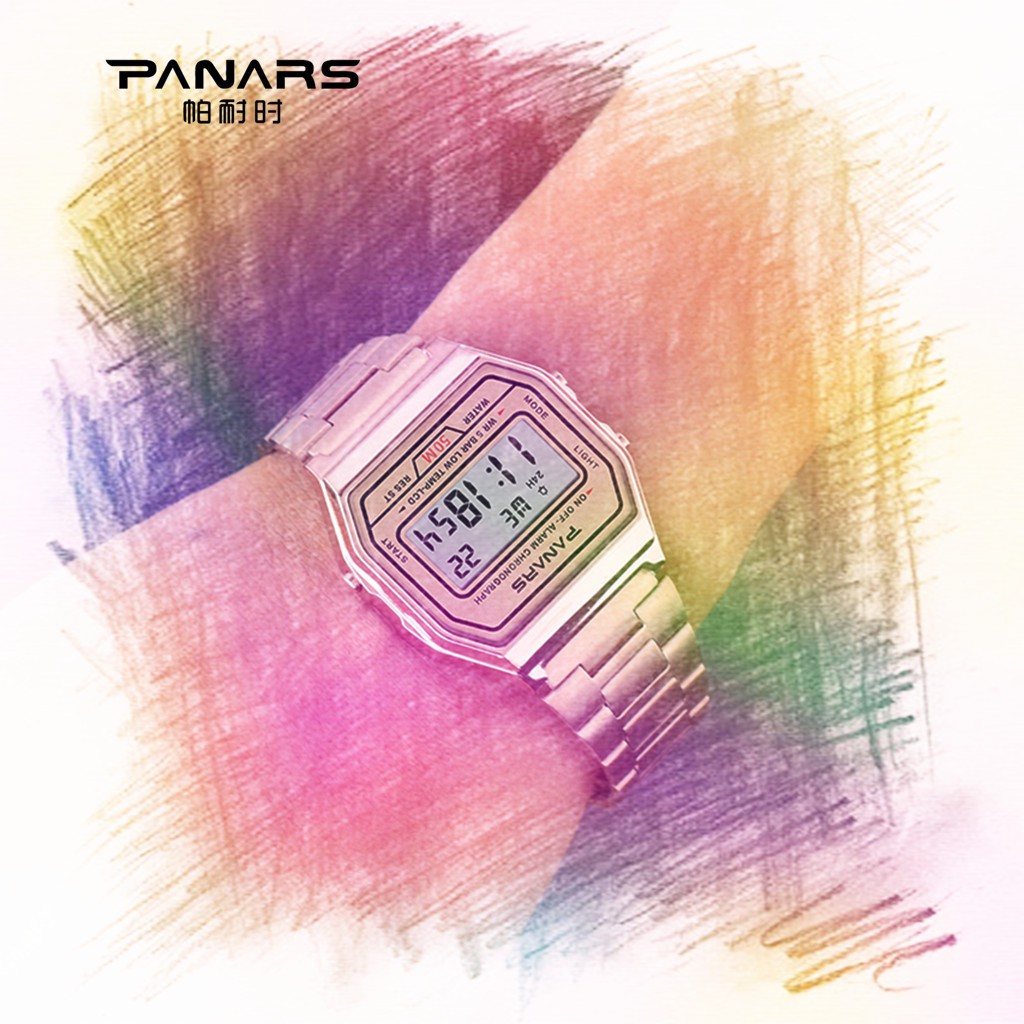 Đồng hồ dành cho nam nữ PANARS 8126 dáng thể thao chống nước màu Đen
