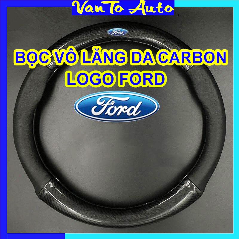 ⚡Video Thật⚡ Bọc Vô Lăng Carbon - Bọc Vô Lăng Cacbon Logo Ford Cao Cấp