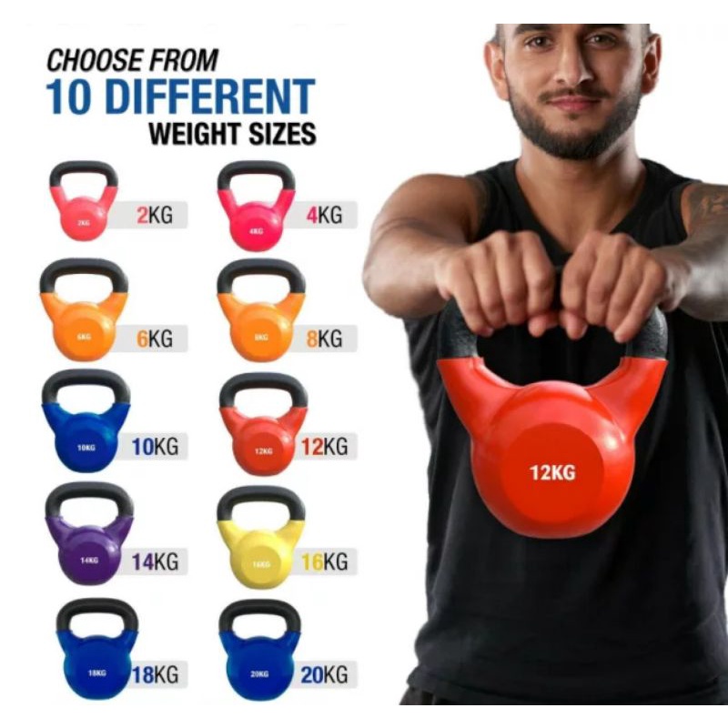 Tạ Bình Vôi,Tạ Quai Xách, Tạ ấm 8KG - KETTLEBELL Bọc Cao Su Cao Cấp Chính Hãng IRON BULL