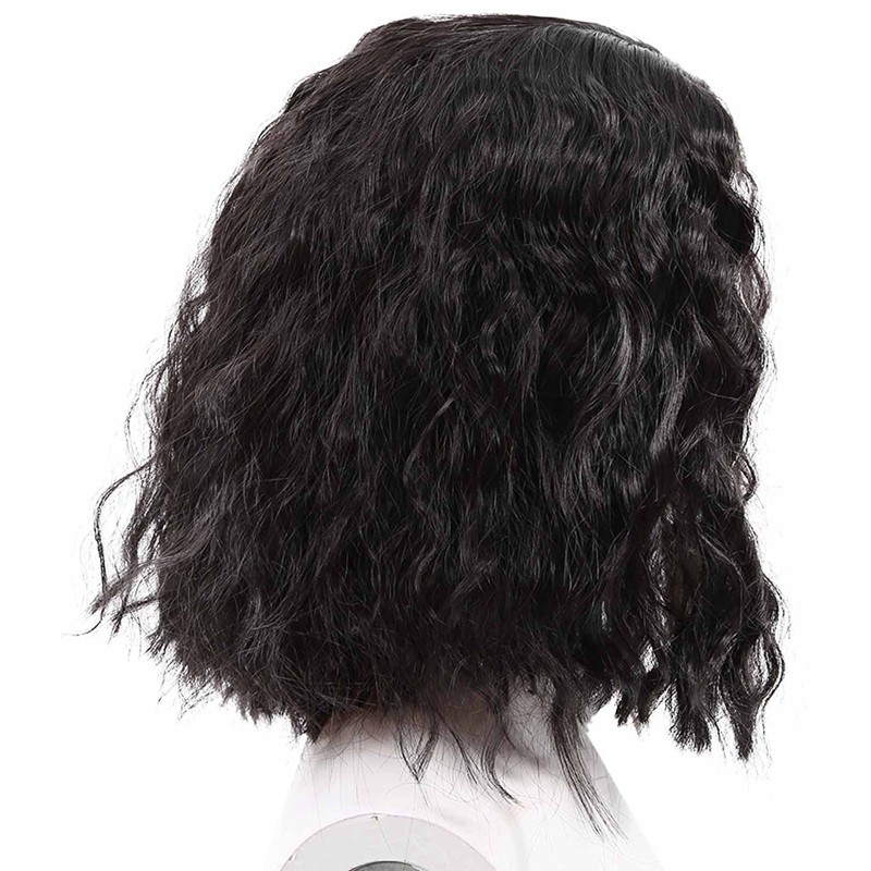 European And American Wig Women'S Front Lace Short Curly Hair Wig 100% Human Hair Machine Made No Smell 14 Inches