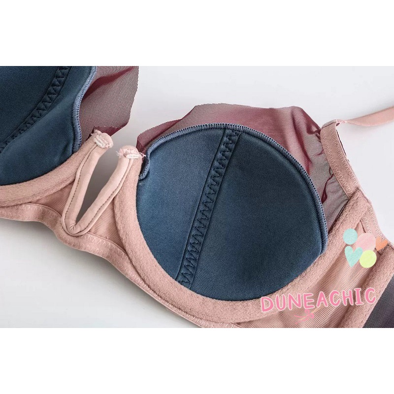 Set Áo Lót Nâng Ngực &amp; Quần Lót Nữ Thêu Ren