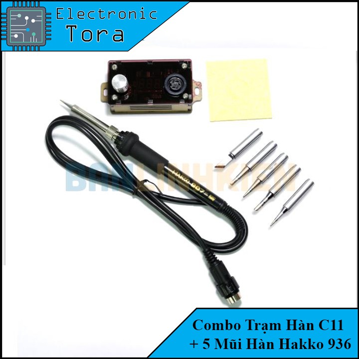 Combo Trạm Hàn C11 + 5 Mũi Hàn Hakko 936