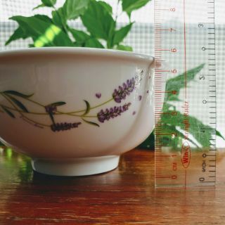 Bộ 6 Chén sứ trắng hình hoa tím