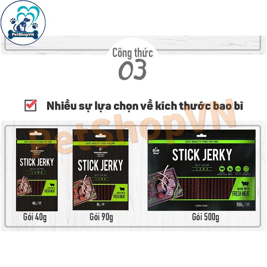 Thịt Cừu / Thịt Bò Que Cho Chó BOWWOW Túi 90G / 500G