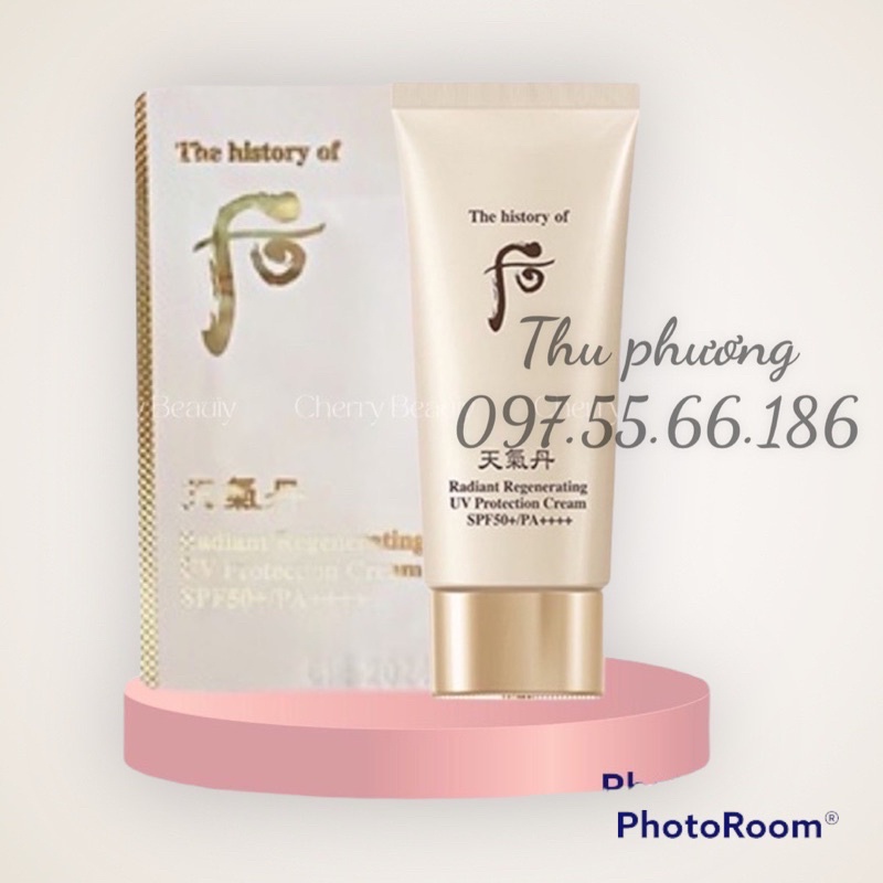 Gói Kem chống nắng tái sinh Whoo Radiant Rejuvenating UV Protection Cream SPF 50+/PA++++