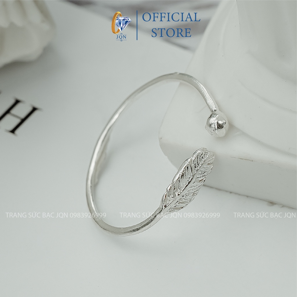 Nhẫn nữ giá rẻ, Nhẫn bạc lông vũ xinh xắn/ Trang sức bạc JQN