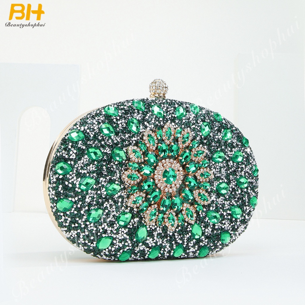 Ví Nữ Cầm Tay Đính Đá Hình Hoa Hướng Dương Thời Trang Mới 2022