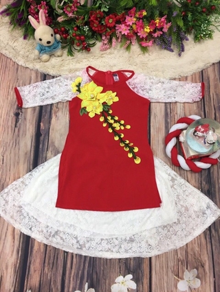 Set áo dài cách tân mẹ và bé