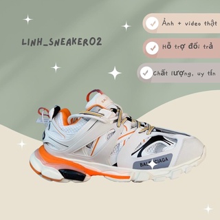 Giày Balen Track 3.0 Màu Trắng Cam Cao Cấp Thể Thao Nam Nữ Thời Trang