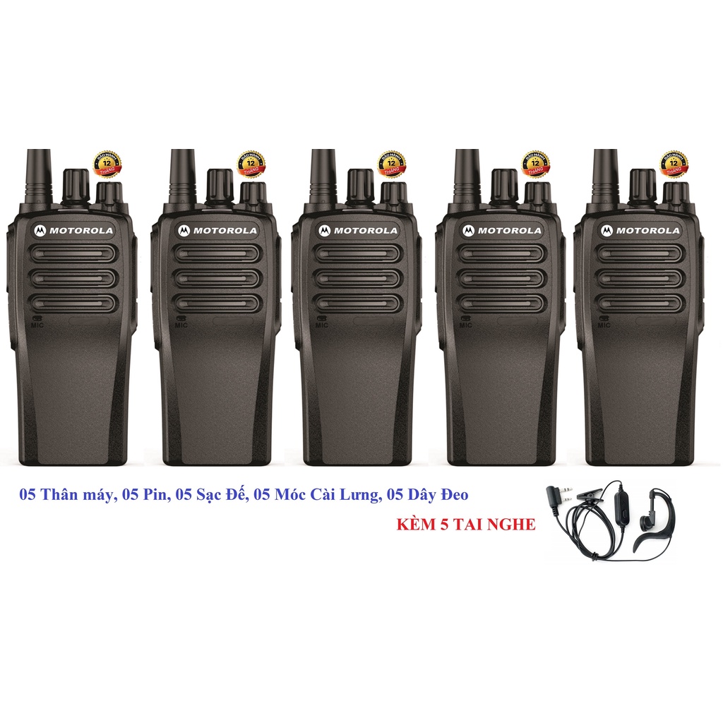 Bộ 5 Bộ đàm công suất lớn Motorola VX3688 (8W thực, loa to, cự ly liên lạc xa, giá siêu rẻ, hỗ trợ  sạc Type C)