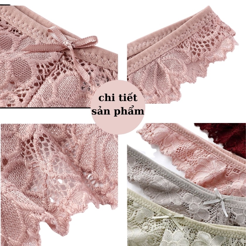 Quần lót nữ lọt khe chất ren phối đáy cotton cao cấp sexy QL02