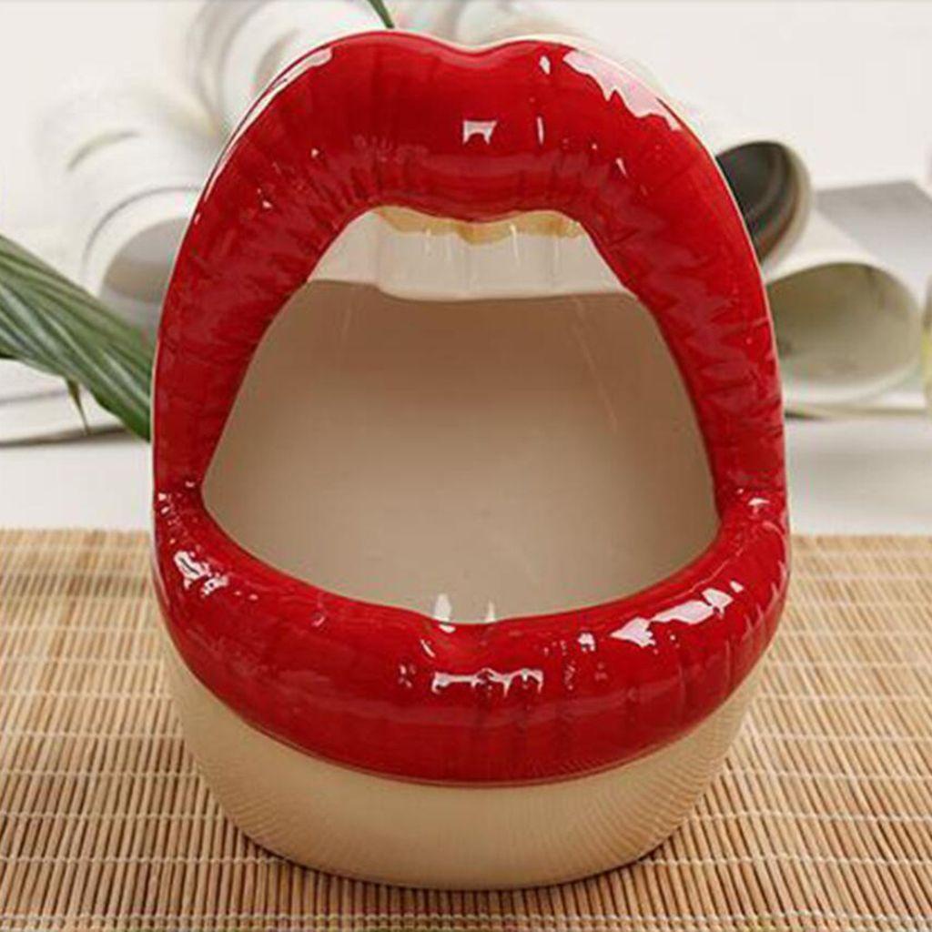 Chậu Hoa Bằng Gốm Sứ Hình Đôi Môi Thời Trang Dành Cho Trang Trí Vườn Nhà