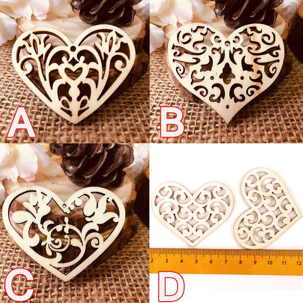 YIYU Miếng Gỗ Hình Trái Tim Khắc Thủ Công Dùng Trang Trí Tiệc Cưới