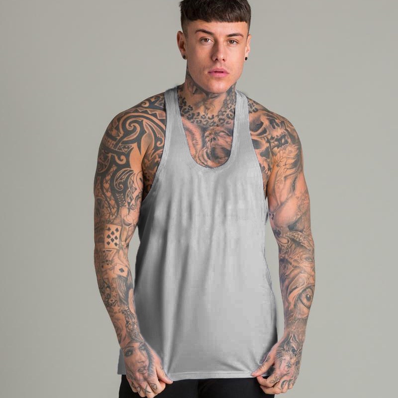 Áo Thun Ba Lỗ Tập Gym Màu Trơn Bằng Vải Cotton Hàng Mới Dành Cho Bạn Nam