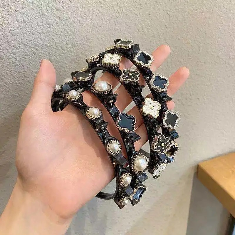 Băng đô nhiều lớp đính đá phong cách Retro đơn giản thời trang