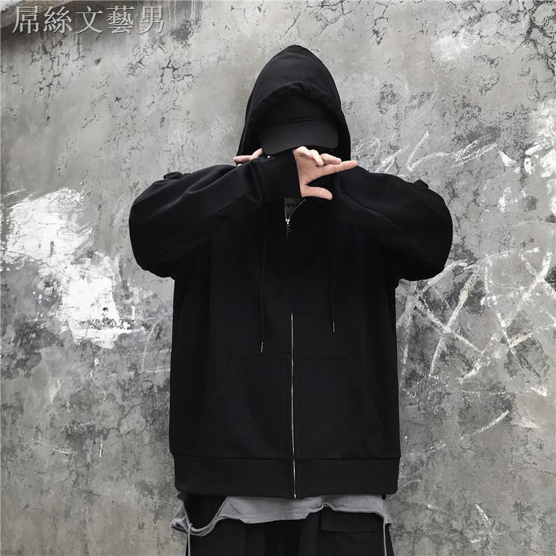 Áo Khoác Hoodie Dáng Rộng Màu Đen Kiểu Hàn Quốc Thời Trang 2020 Cho Các Cặp Đôi