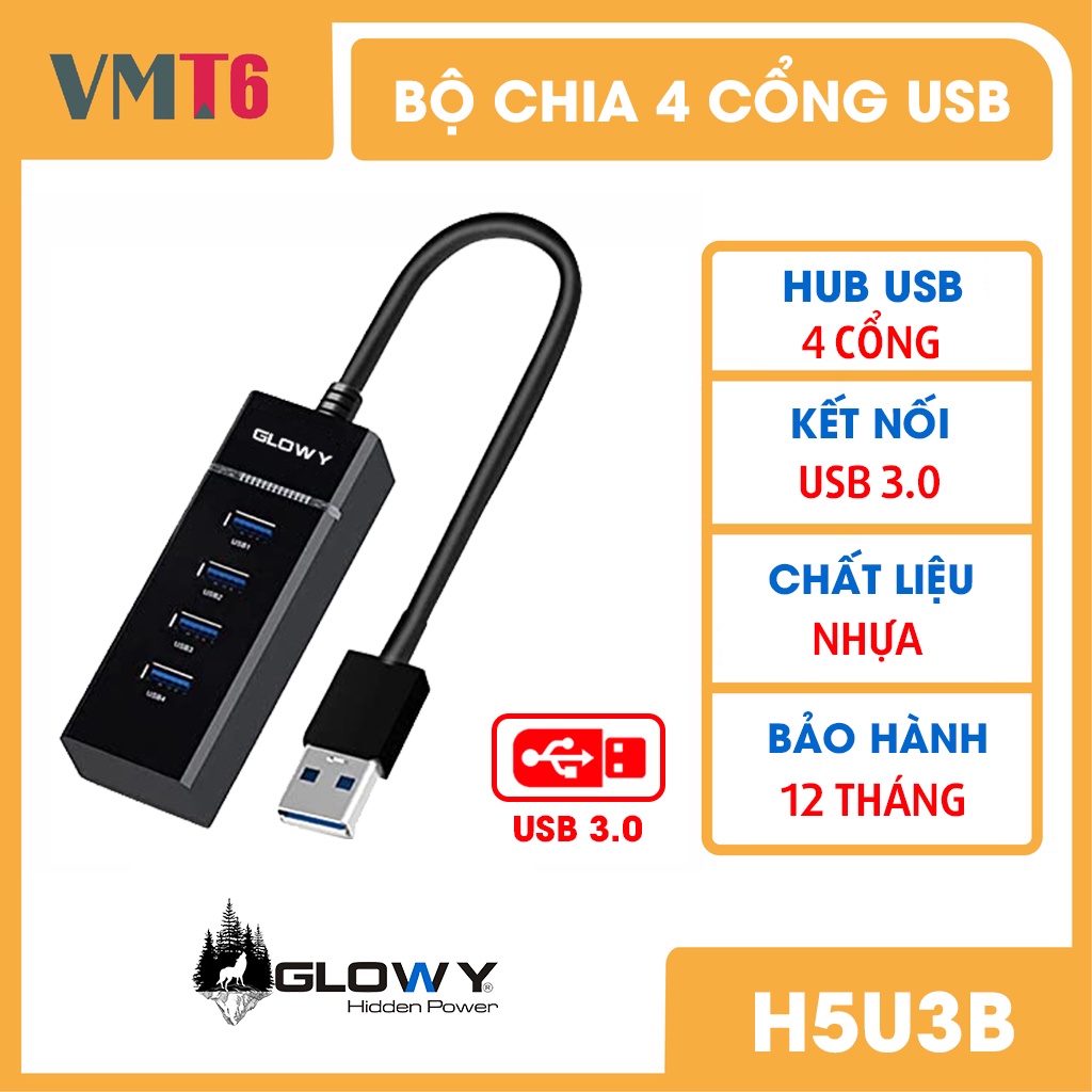 Bộ chia 4 cổng USB - Hub USB và hub Tyle C - Orico/Gloway - BH 12 Tháng