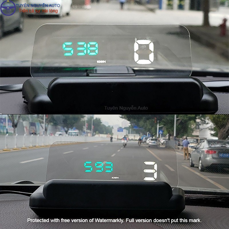 HUD C500 bộ hiển thị tốc độ và cảnh báo tốc độ ô tô xe hơi cắm cổng OBD2 hỗ trợ chạy xe an toàn