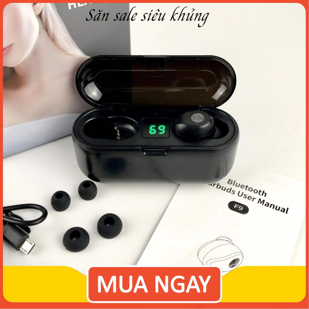 Tai Nghe Bluetooth Không Dây Amoi F9 Nút Cảm Ứng Kiêm Pin Sạc Dự Phòng aresshop07