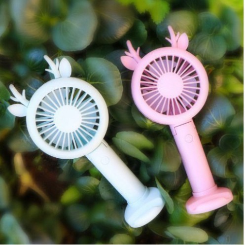Quạt cầm tay IMEBOBO quạt cầm tay tích điện mini 3 tốc độ tặng kèm 4 cặp nơ trang trí siêu cute