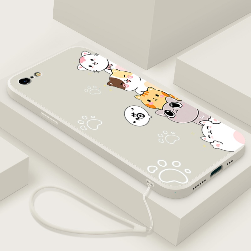 Ốp lưng iphone 5 IPHONE 5S iphone 6 iphone 6s iphone 6 plus Ốp Điện Thoại Silicone Mềm In Hình Mèo Cho iphone 5 iphone 6 iphone 6s iphone 6 plus DZMM01 viền vuông cute