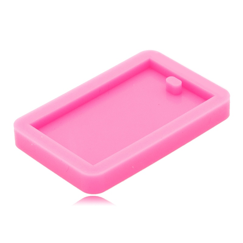 Khuôn Silicone Làm Móc Khóa DIY Hình Chữ Nhật