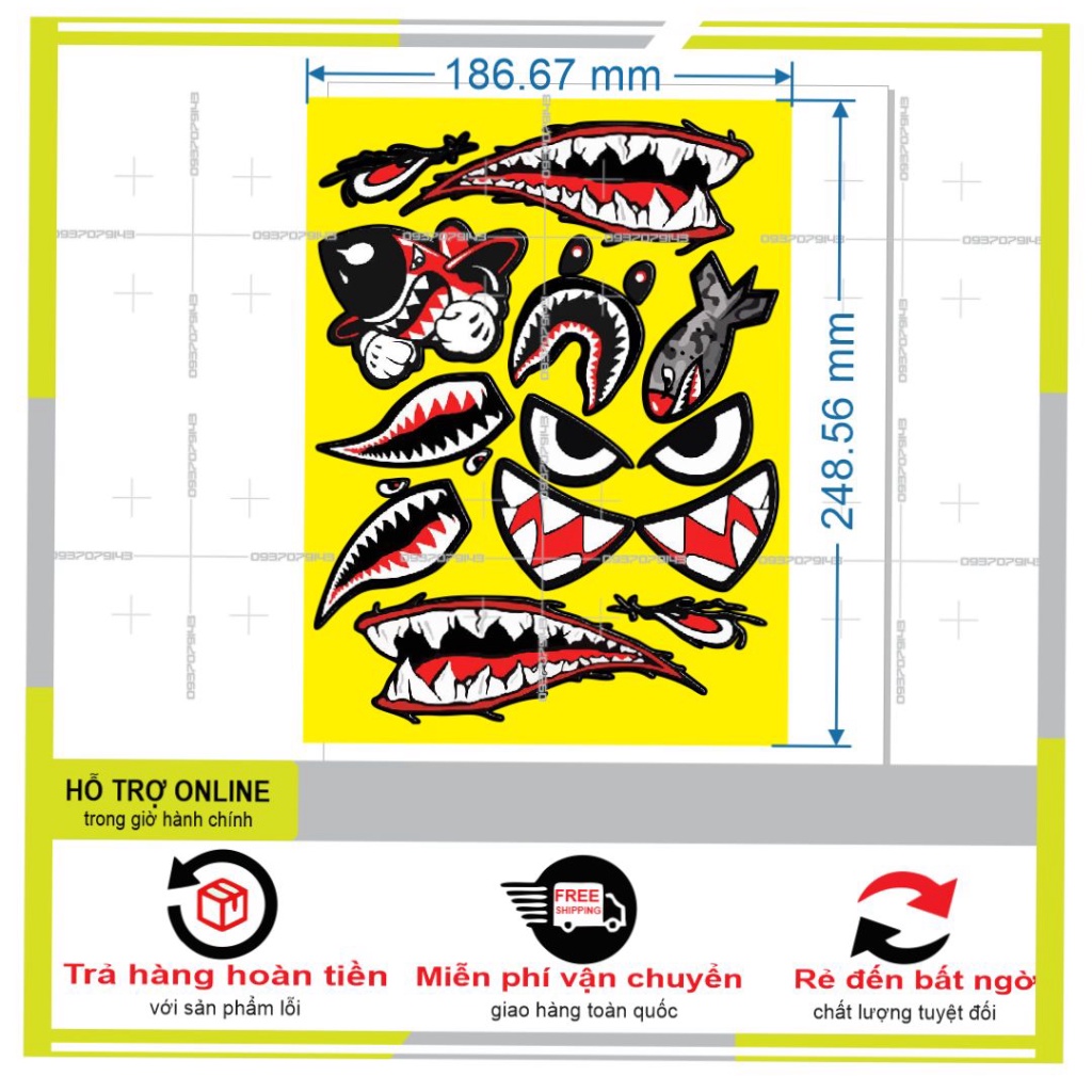 LOGO STICKER RĂNG CÁ MẬP - DUNG DECAL