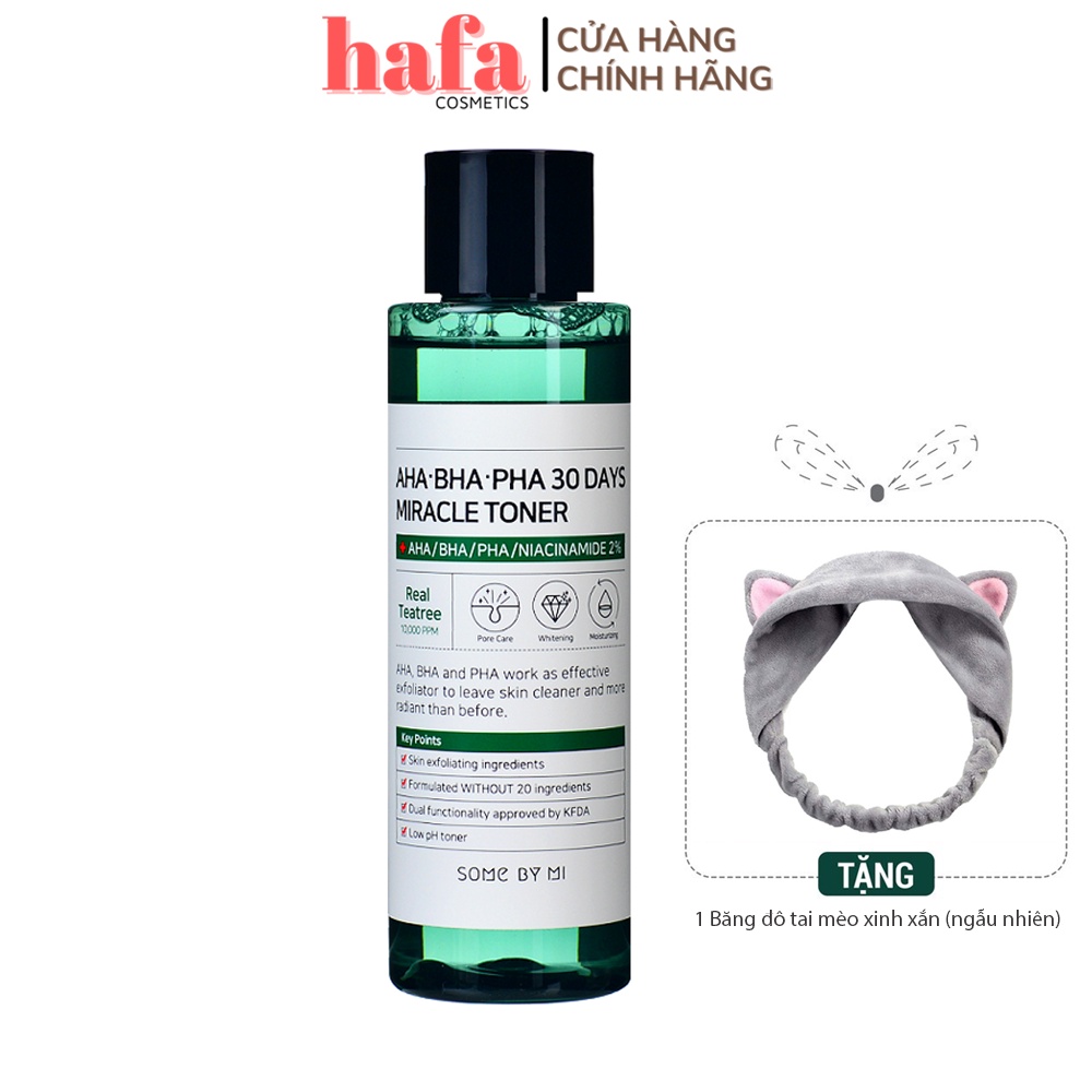 Nước Hoa Hồng Some By Mi AHA -BHA-PHA 30 Days Miracle Toner 150ml + Tặng 1 Băng đô