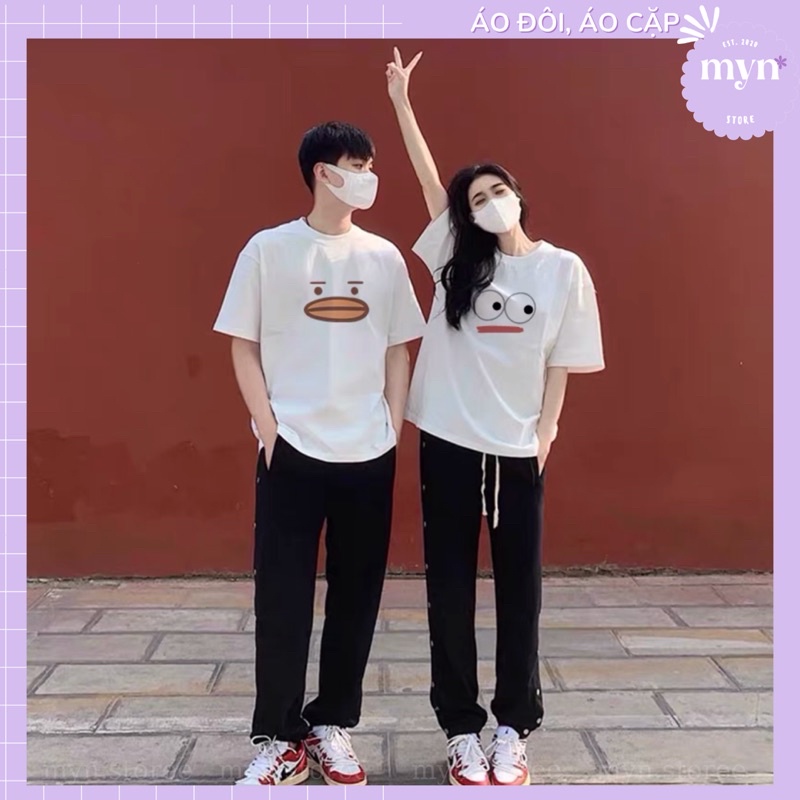 Áo thun cặp đôi chất cotton, form rộng siêu đẹp, Áo phông cặp đôi Unisex Nam Nữ đủ size