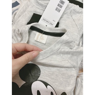 BỘ NỈ BÉ TRAI MICKEY PHỐI TAY KẺ
