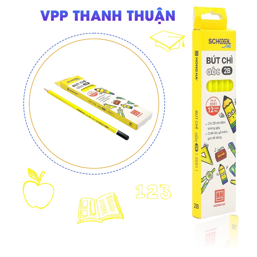 Bút chì gỗ 2B Hồng Hà 3551.