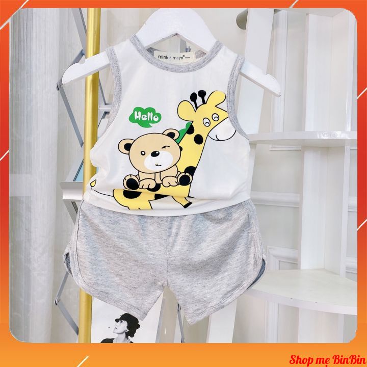 Bộ ba lỗ thú cưng Minky Mom thun lạnh loại 1 siêu mềm mịn, mát lạnh cho bé từ 5 đến 18kg