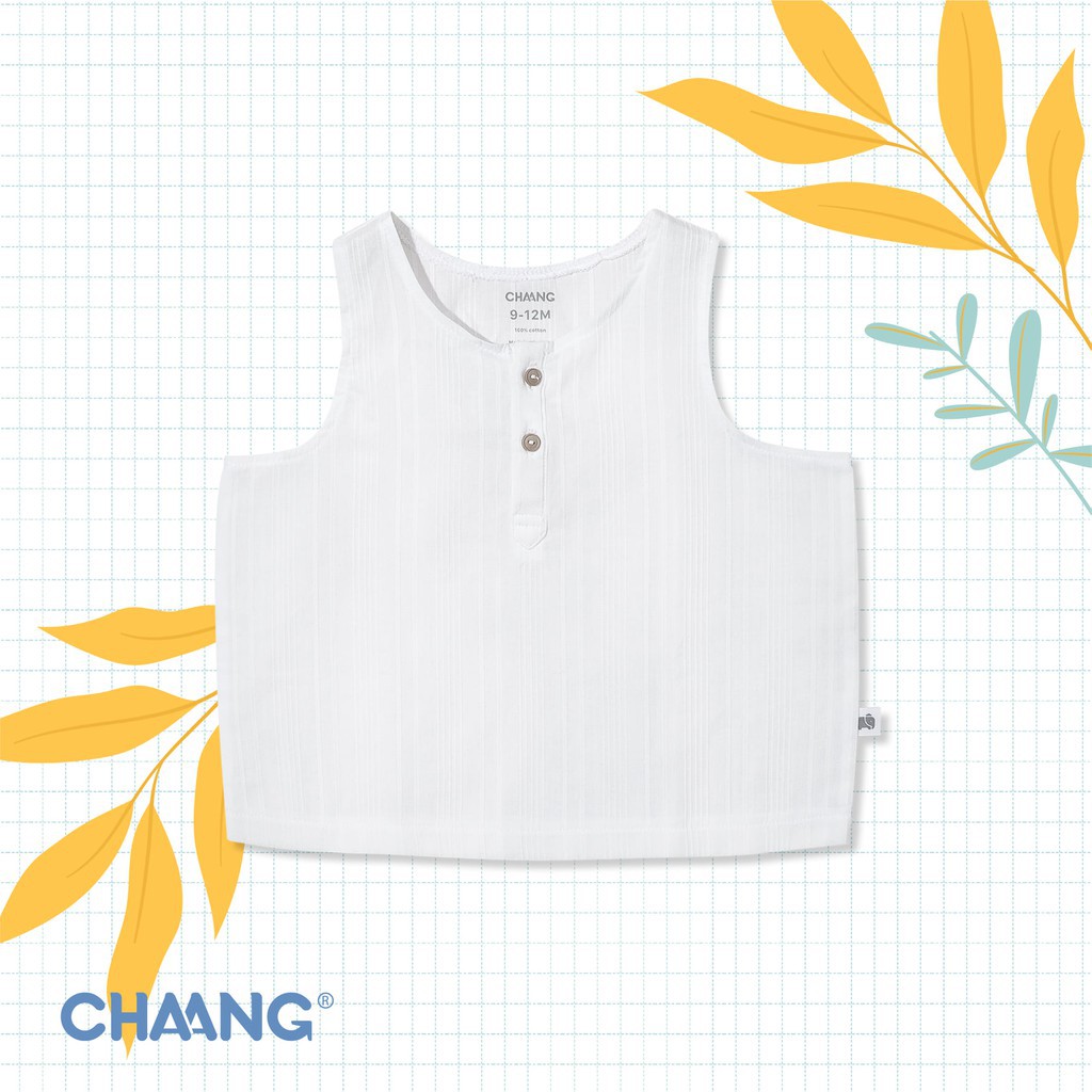 Áo ba lỗ bổ trụ CHAANG summer trắng