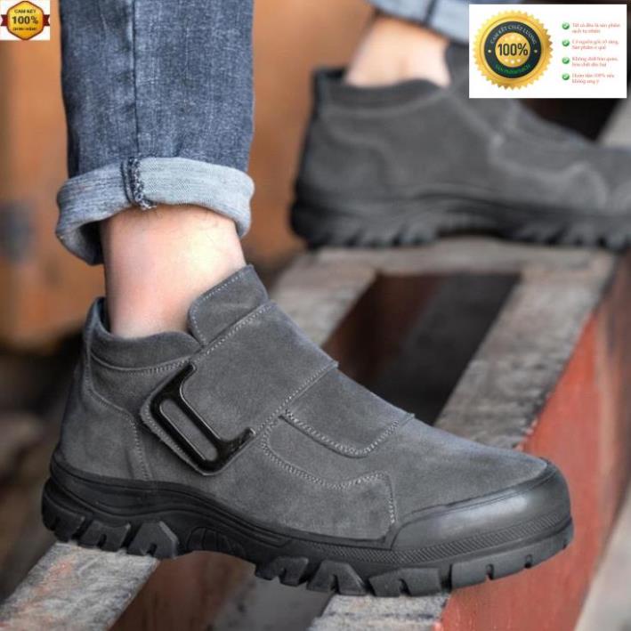 12.12 Giày bảo hộ không dây A Safety chống đinh, chống va đập, chống trơn trượt, chính hãng, cổ lửng, da bò lộn ! ĐẸP