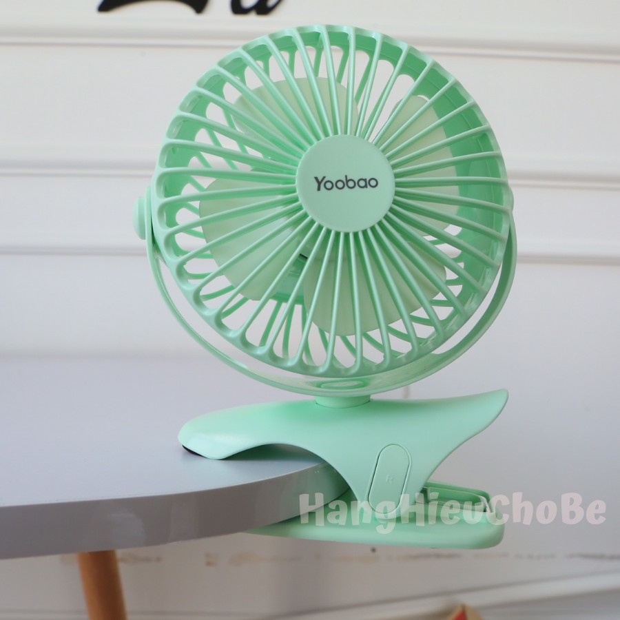 Quạt Kẹp Tích Điện Mini Yoobao 6400mah kẹp Bàn, Xe đẩy, Nôi Cũi, Sử Dụng Phỏng Ngủ, Đi Du Lịch