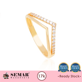 Image of Cincin Emas Clorissa Triangle Gold 17K Semar Nusantara