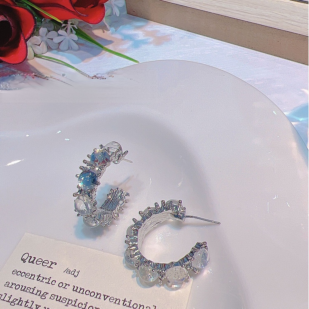 Bông Tai Đính Đá Mặt Trăng Sang Trọng Thời Trang 19A1711