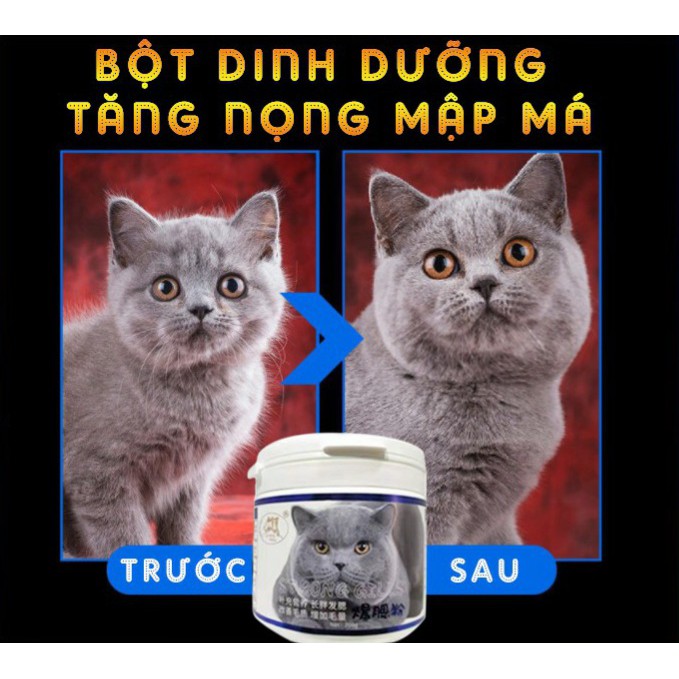 Bột Tăng Nọng Và Tạo Phom Mặt Cho Mèo Strong Gills Friend Baby Hộp 200g