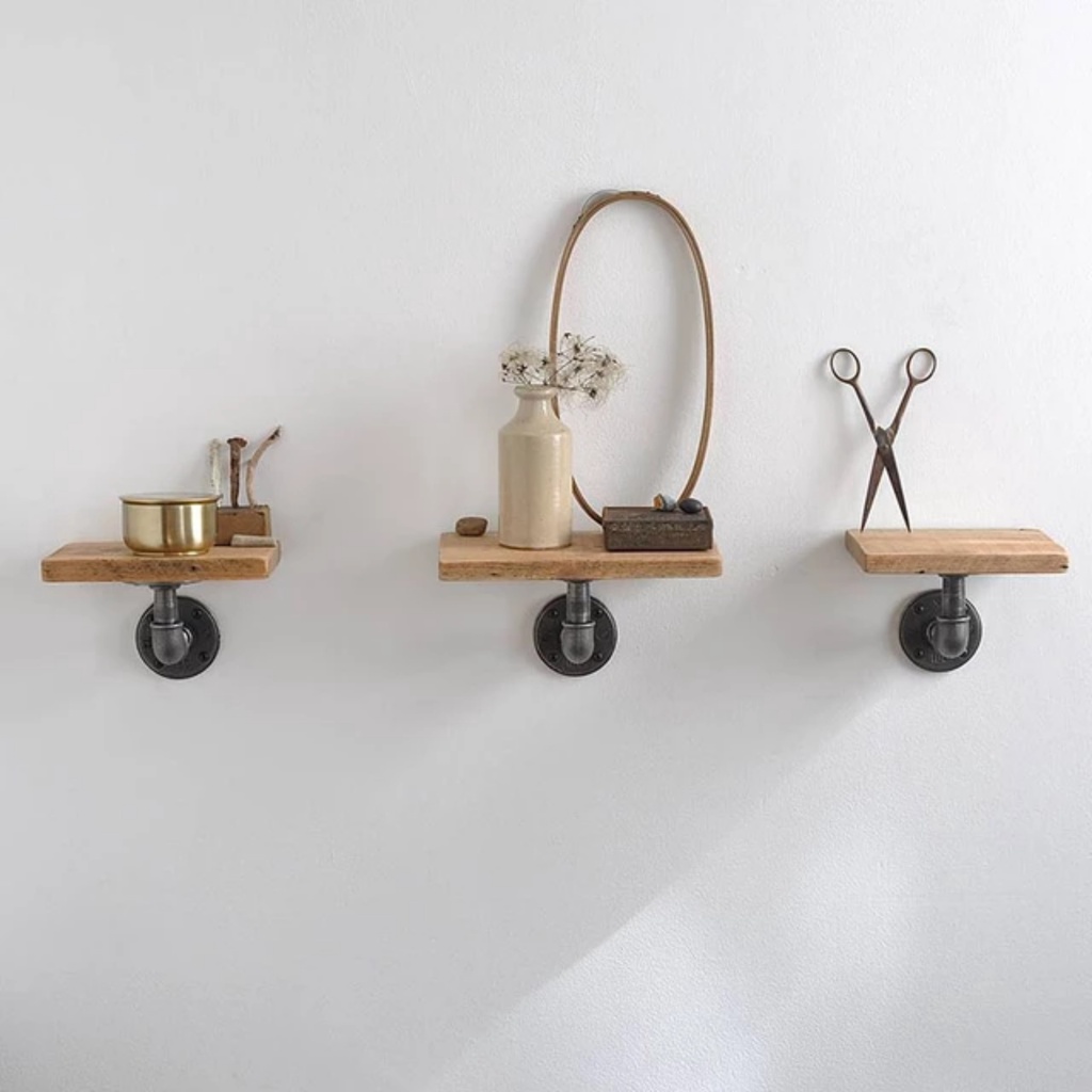 Kệ Mini treo tường chất liệu ống sắt decor vintage Diy Decor KMN001-1T